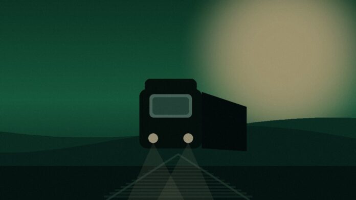 Comboio da CP a circular numa linha ferroviária ao entardecer, ilustrando o Passe Ferroviário Verde