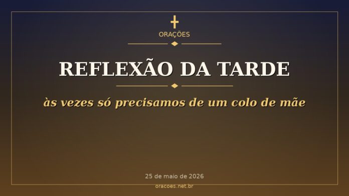 Reflexão da Tarde - às vezes só precisamos de um colo de mãe