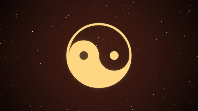 Símbolo astrológico de Zodíaco Chinês em fundo cósmico estrelado