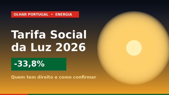 Tarifa Social de Eletricidade 2026 em Portugal: desconto de 33,8% na fatura da luz para famílias vulneráveis